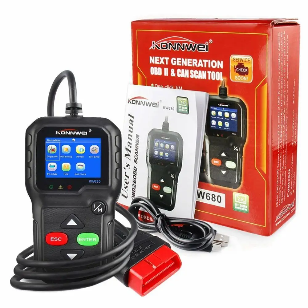 OBD2 сканер OBD Автомобильный диагностический инструмент KONNWEI KW680 чтение понятных