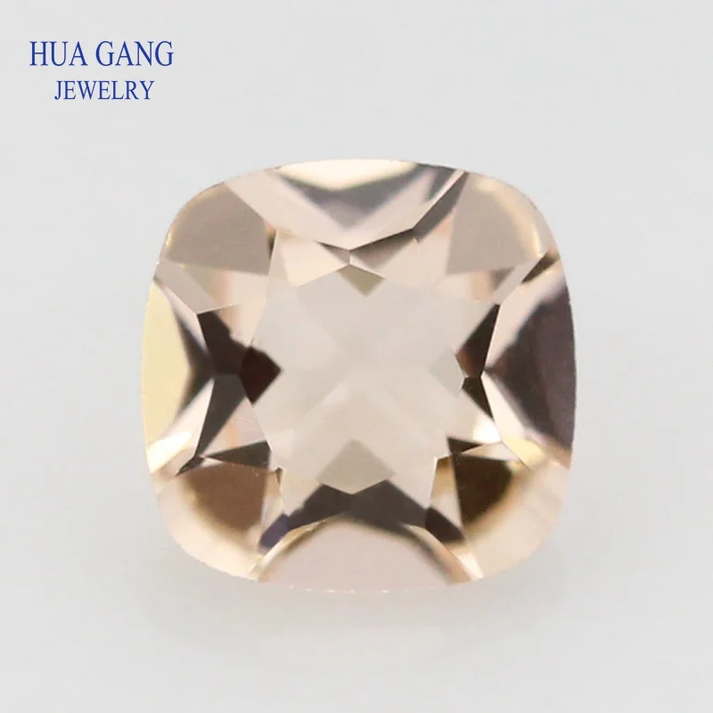 

Champagne Color Cushion Cut Shape Princess Cut Loose Glass Beads Synthetic Gems For Jewelry Size 3x3~10x10mm