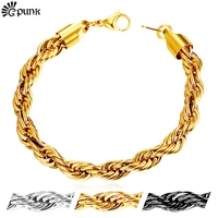 stainless steel twisted chain bracelet for men black twisted singapore chain men gift h2176g