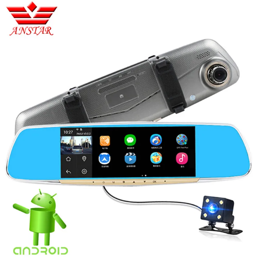 ANSTAR 6 86 дюймов Видеорегистраторы для автомобилей Двойной Камера ips Touch FHD 1080 P Android 4