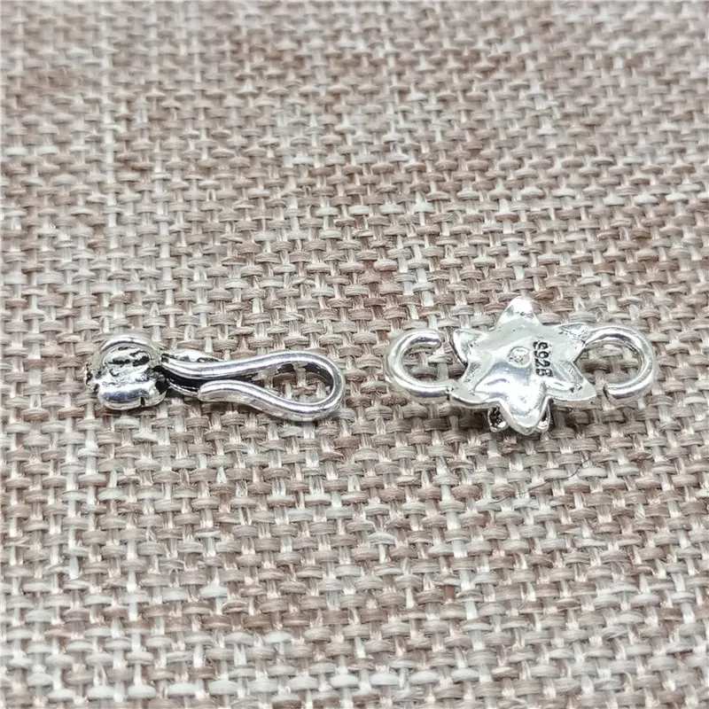 925 пробы Серебряный цветочный крючок с застежкой соединители для браслета