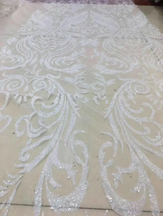 Glued glitter sequins Tulle Lace Fabric top Selling African Nigerian French | Дом и сад