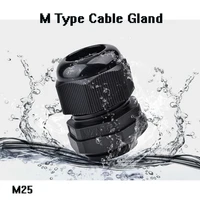 10pcs m type waterproof nylon pa66 cable conduit gland ip68 m25 high quality 13 18mm no waterproof gasket free shipping