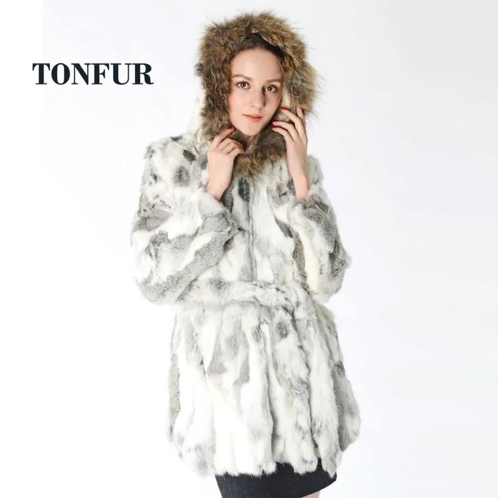 Новое поступление длинное пальто из натурального кроличьего меха с роскошным