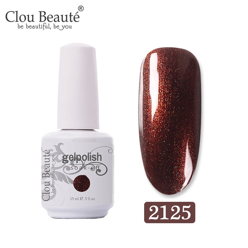 2125 Clou Beaute Gel Nail Polish Top UV LED Gel Nail Art Varnish Hybrid Gel Polish Semi Permanent Vernis Gellak Glitter Gel Lacquer - Цвет: 2125