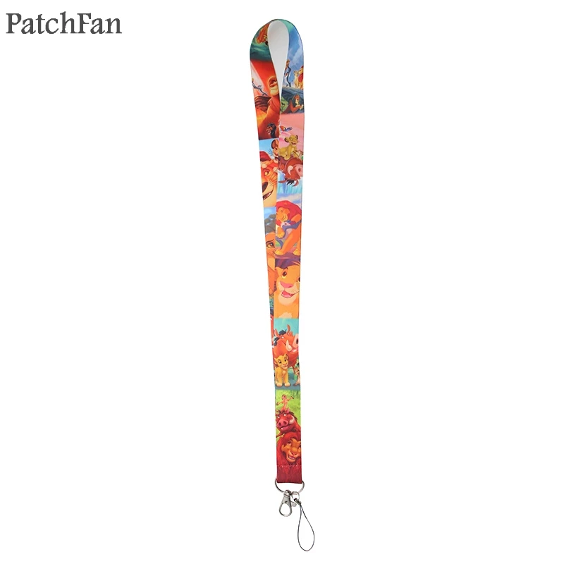 Patchfan Король Лев мультипликационный стиль многофункциональный мобильный телефон ремни бирки шеи для ключей ID талреп значок шеи ремень лямки A1876
