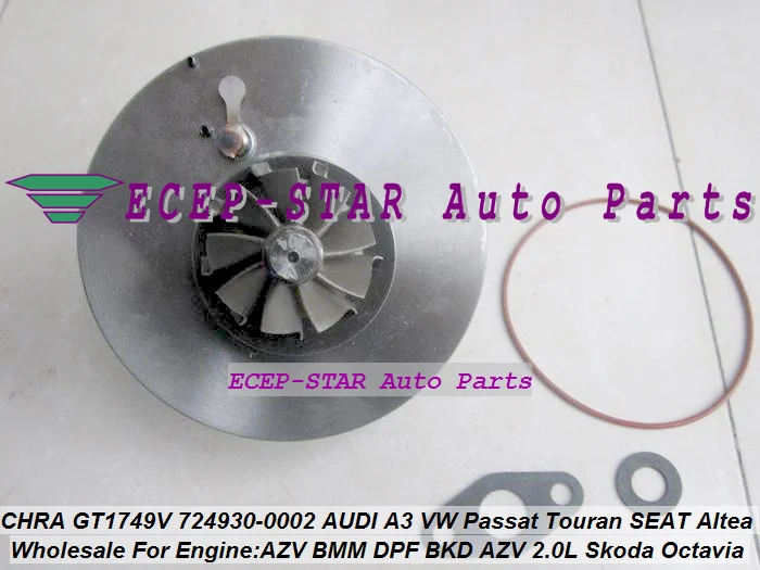 Бесплатная доставка картриджа Turbo CHRA GT1749V 724930 -5009S Турбокомпрессор для AUDI A3 Altea Skoda