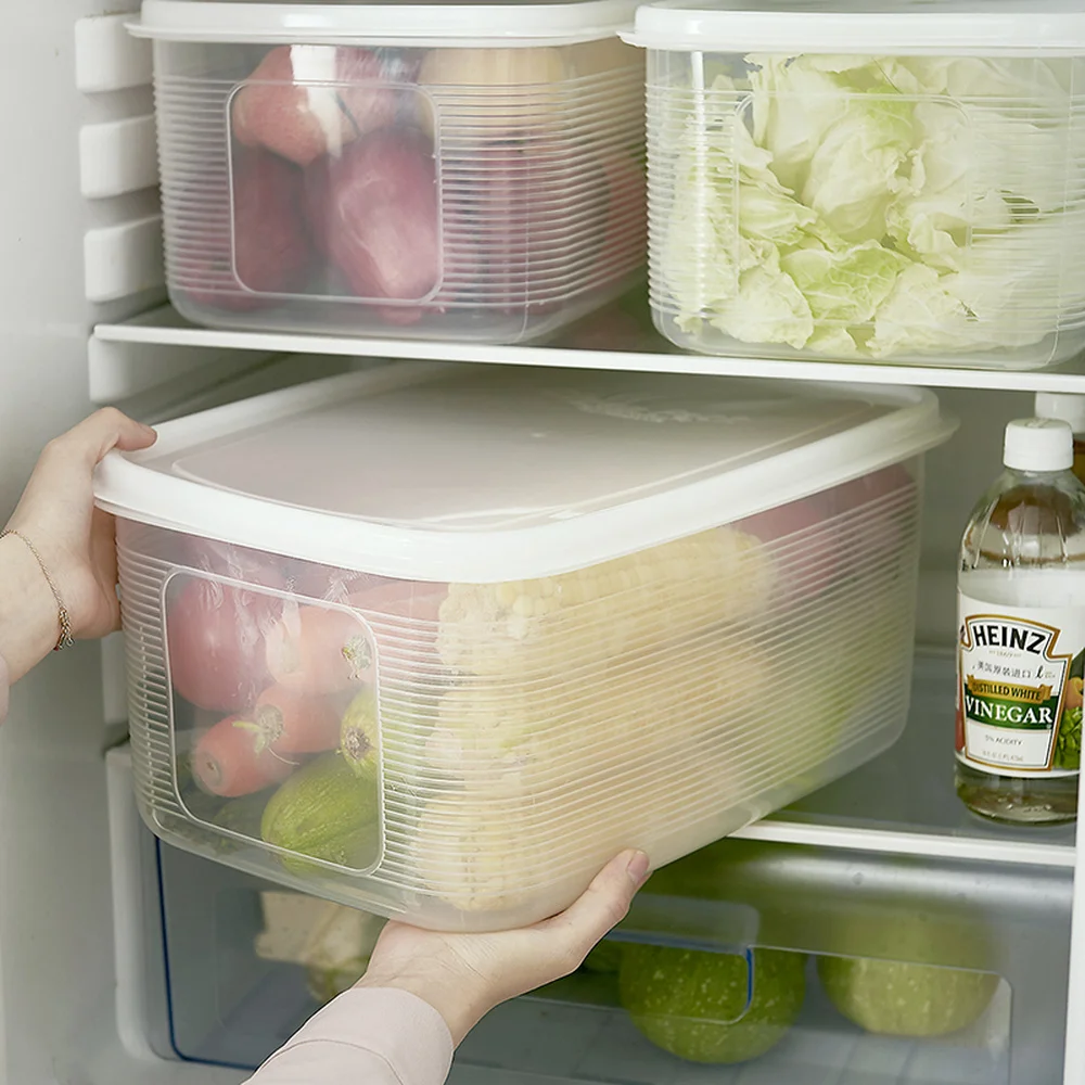 Большая емкость коробка для хранения холодильника пластиковая продуктов