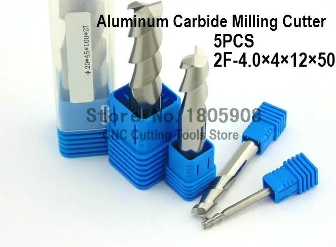 

5PCS 2Flute 2F-4.0*4*12*50 CNC tool tungsten alloy milling cutter special flat aluminum Carbide cutter aluminum milling cutter