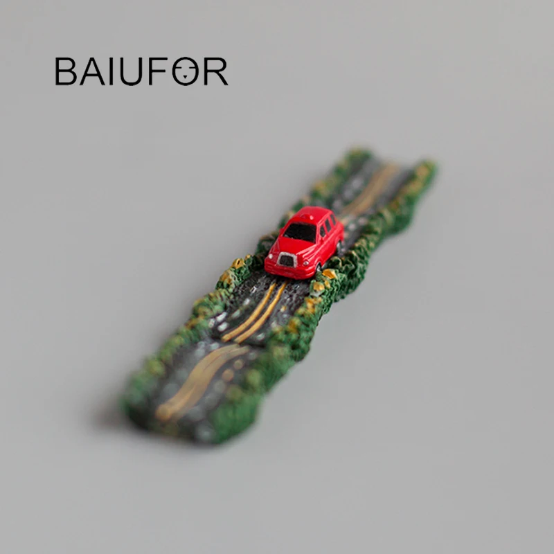 BAIUFOR животные миниатюры и фигурки дорога шоссе автобус батарея автомобиль DIY Сказочный Сад, миниатюра модель моделирования игрушки для мальчиков