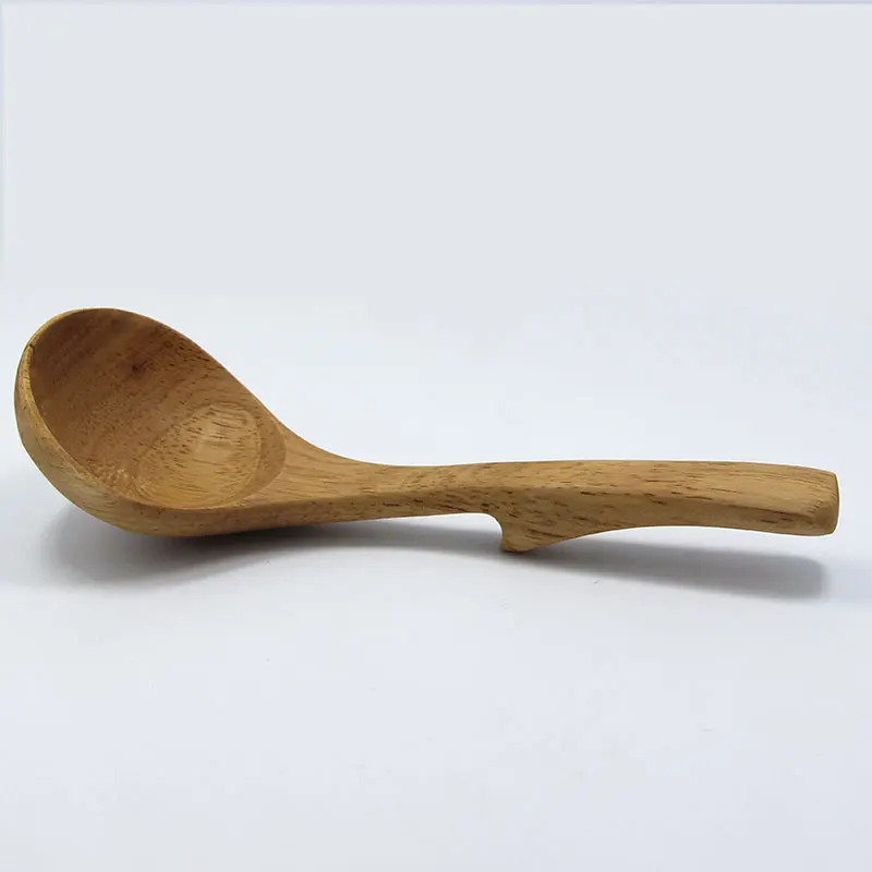 Резиновая деревянной ложкой суп без краски Zakka Стиль большая ложка ковш долго