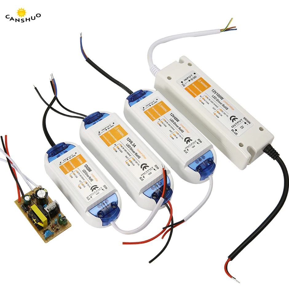 12V Питание светодиодный драйвер 18/28/48/72/100W AC110V 220V постоянного тока до работающего на постоянном токе 12 В в светильник ing Трансформатор Адаптер для Светодиодные ленты потолочный светильник лампочка