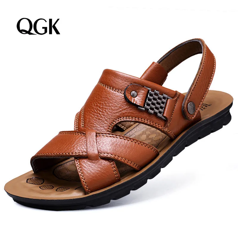 2019 мужские летние сандалии брендовые кожаные пляжные для мужчин взрослых без