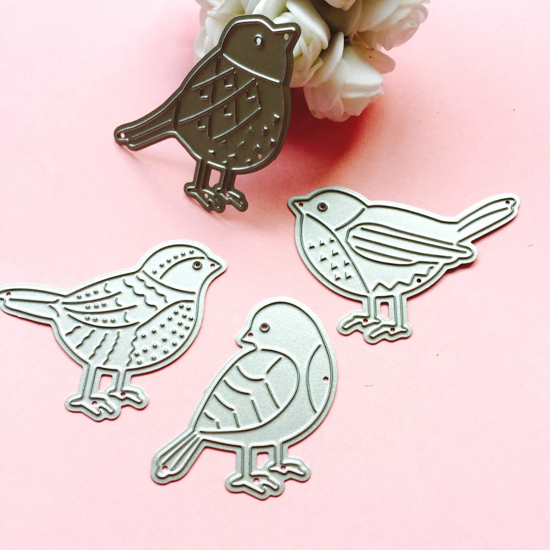 ИМЭМО 4 шт./компл. птицы фольга трафареты для пресс формы DIY Скрапбукинг фото