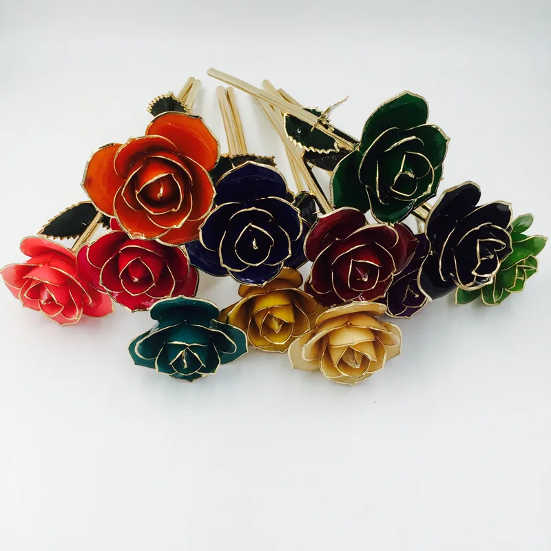 Лидер продаж подарки для свиданий леди 30 см золотые розы 24 к цветы с подарочной