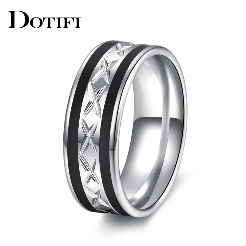 DOTIFI 316L кольца из нержавеющей стали для женщин X Гравировка обручальное кольцо