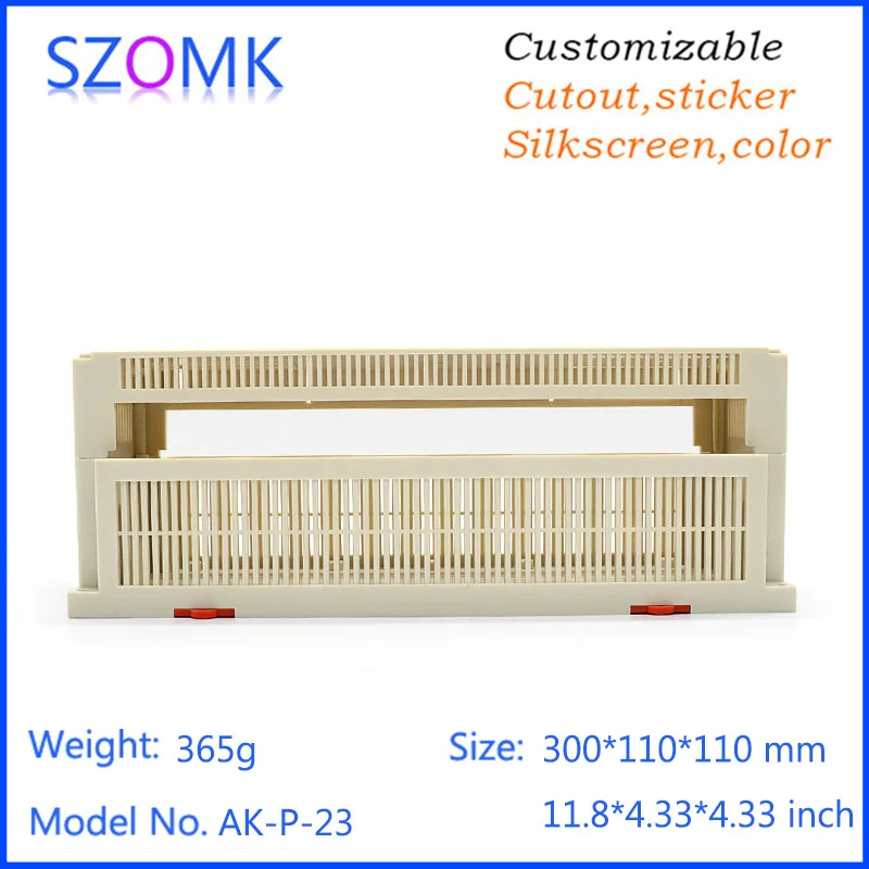 1 шт. szomk Пластиковый корпус для электроники plc din-рейка 300*110*110 мм промышленная