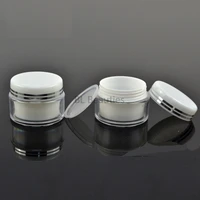 300pcslot 30g cream jardouble silver linesplastic cosmetic containerscrew capempty makeup sub bottlingsample mask canister
