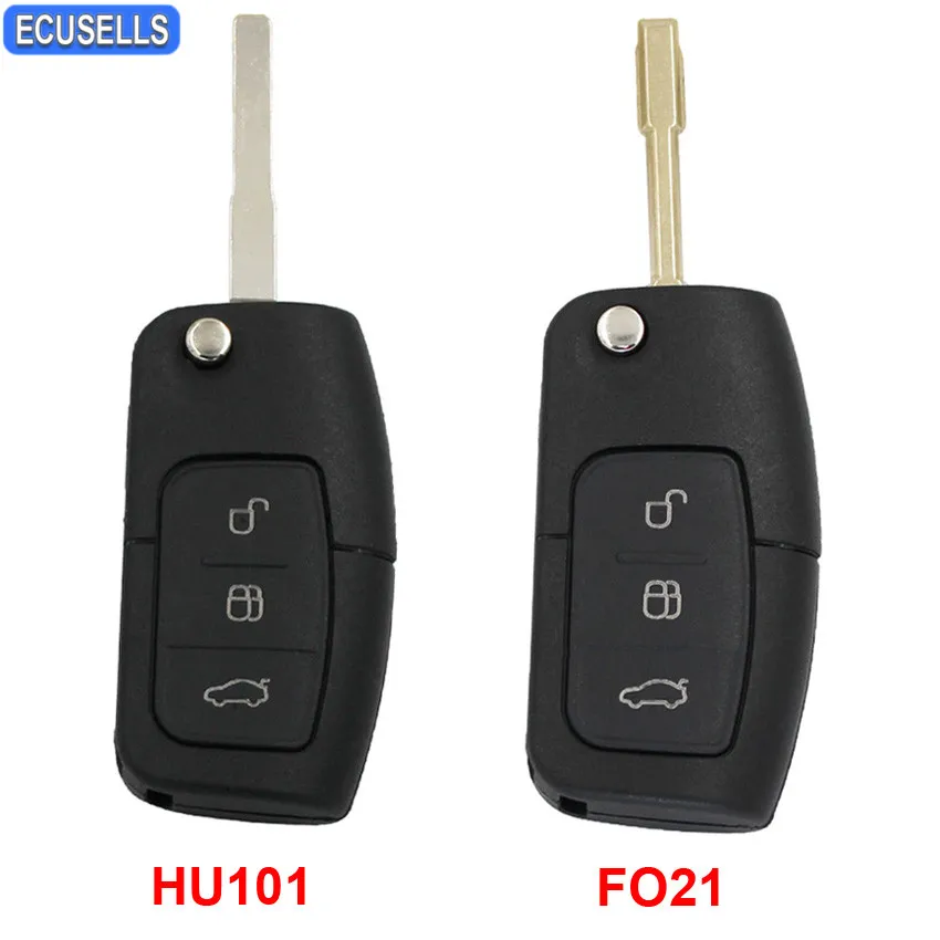 Складной чехол для автомобильного ключа-пульта с 3 кнопками Ford Focus Fiesta Mondeo C MAX S Kuga