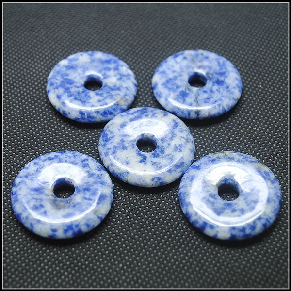 5pcs Nature Gem Stone Donut Shapes Rose Quart Cherry Quartz Unakite Jaspe Lapis Flourite Crystal Beads Rock Tige Eye 30mm | Украшения и