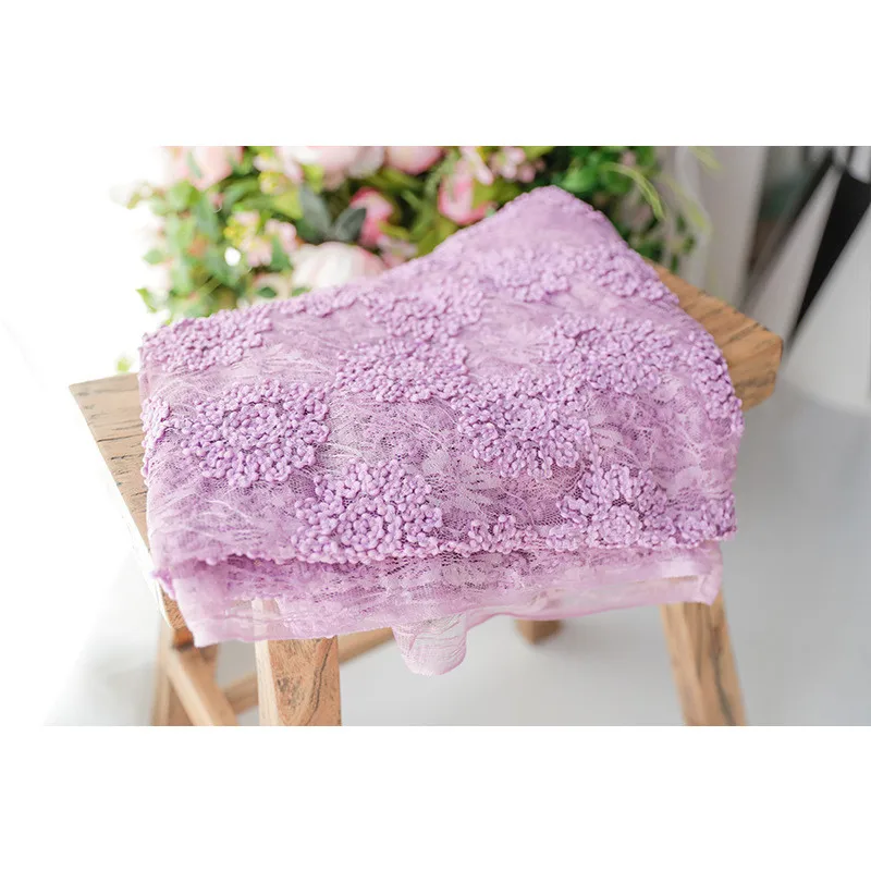 Purple 150x150 см для Подставки для фотографий для девочек одеяло с кружевной отделкой Flokati фон для фотосессии с новорожденными ткань аксессуары для детской фотосъемки - Цвет: Purple