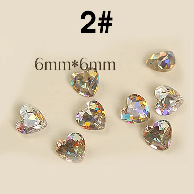 20 шт./лот Супер Блестящие Стразы для ногтей Strass 3d-украшения для ногтей DIY Кристалл ювелирные изделия аксессуары белый прозрачный AB - Цвет: 02
