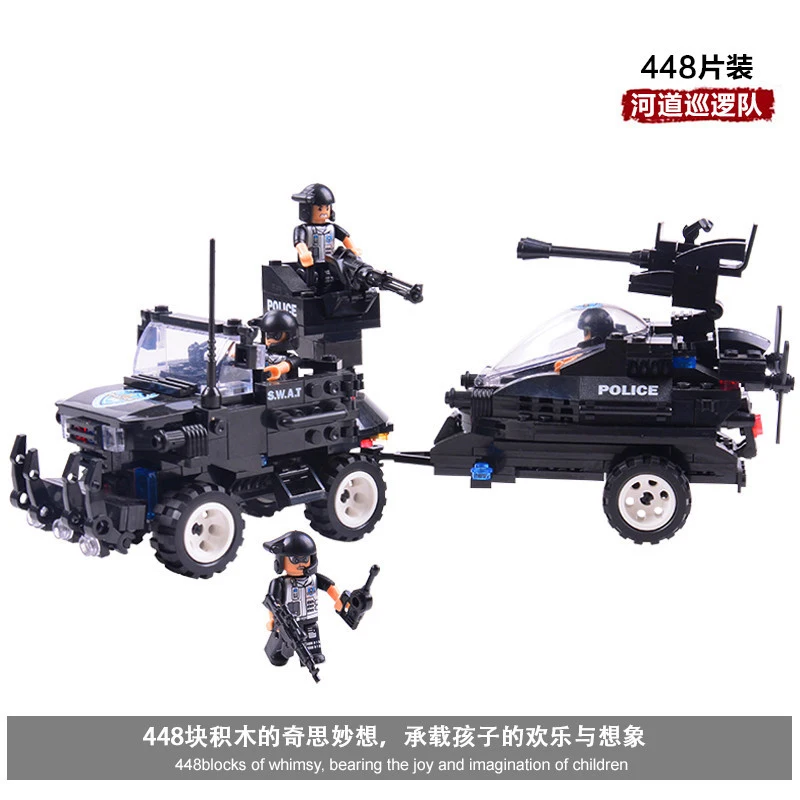 448 шт. детские развивающие строительные блоки игрушки совместимые с LEGO city Special police