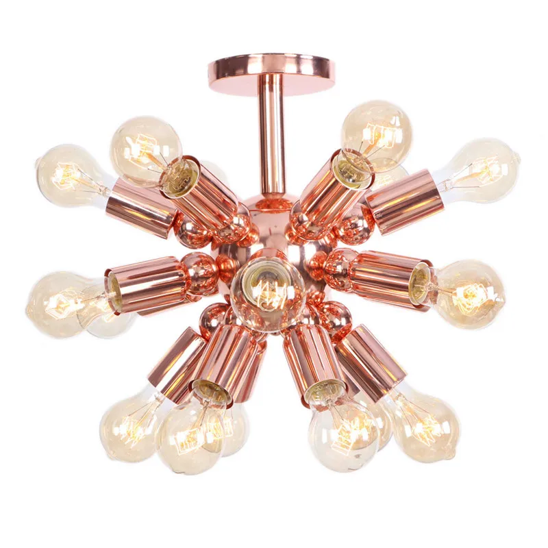 Lustre Industrial Vintage LED Ceiling Light Iron Rose Gold Lamps Edison Antique Lamp Fixtures Home Decor Lighting | Освещение