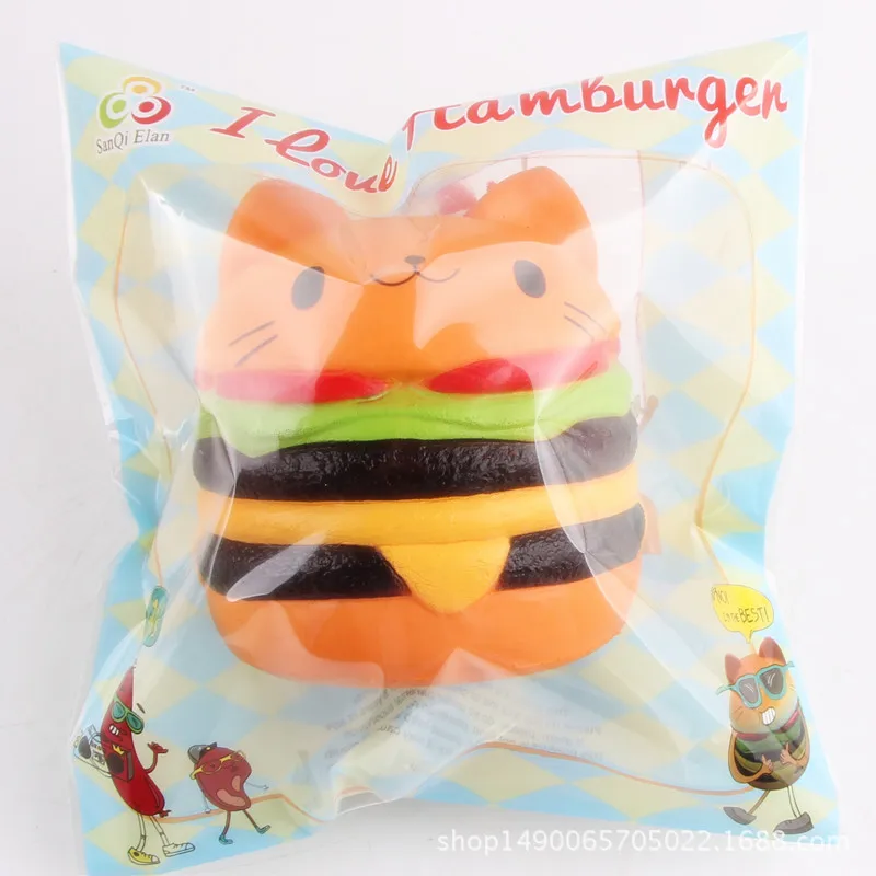 Squishys Cat Burger замедлить рост мягкие коллекции животных подарок декор игрушка