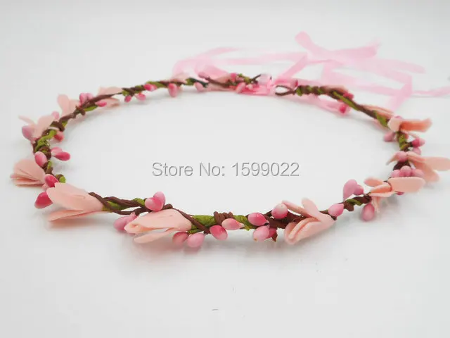 Розовая Свадебная цирцет простая Цветочная Корона сделай сам для девочек