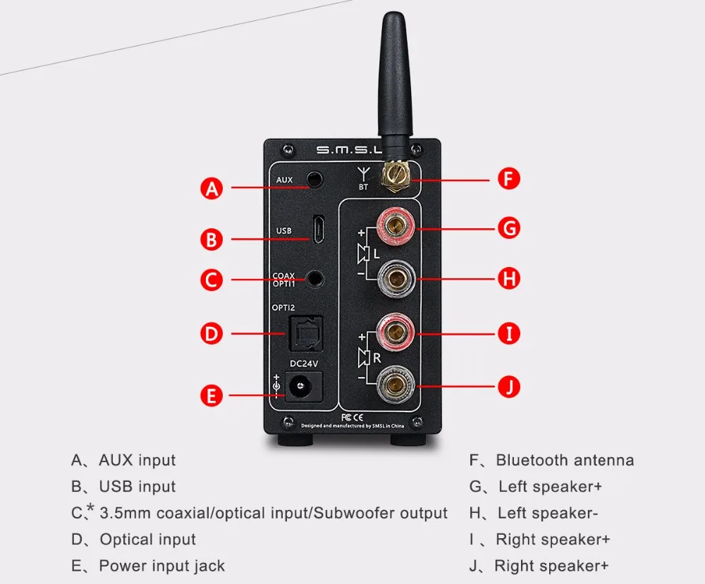 SMSL AD18 80 Вт* 2 CSR A64215 HIFI Bluetooth 4,2 чистый цифровой аудио усилитель оптический/коаксиальный USB DAC декодер с пультом дистанционного управления
