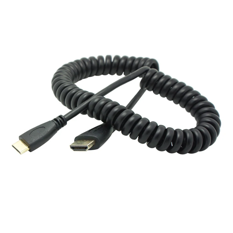 Высокоскоростной пружинный эластичный изогнутый кабель Mini HDMI V1.4 3D для