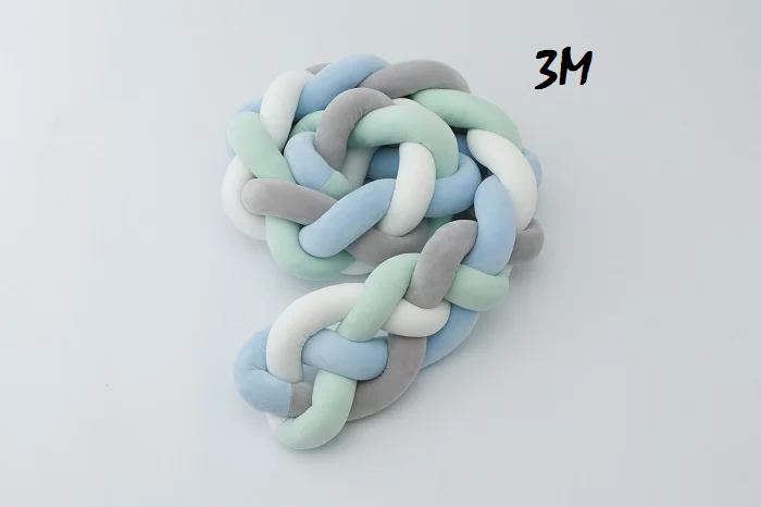 Picture color 3m Детская кроватка бампер 4 косы ручной работы узел детская кроватка боковая защита детская кроватка бампер для новорожденных Мягкая Плюшевая Игрушка Декор детской комнаты - Цвет: Picture color 3m