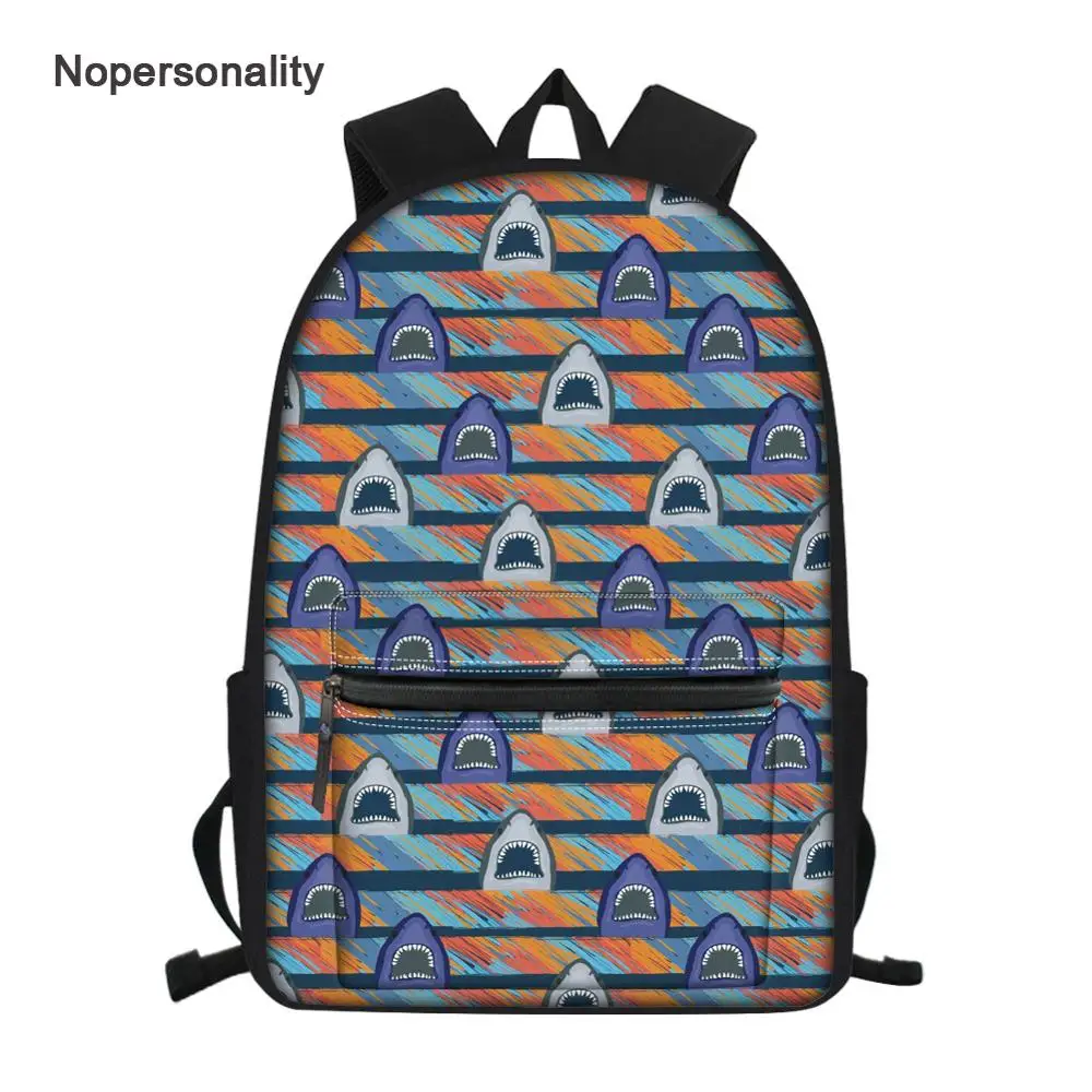

Nopersonality Cool School Teenager Boys Girls Backpack Colorful 3d Animal Shark Print Bookbags Personalized Student Kids Bagpack