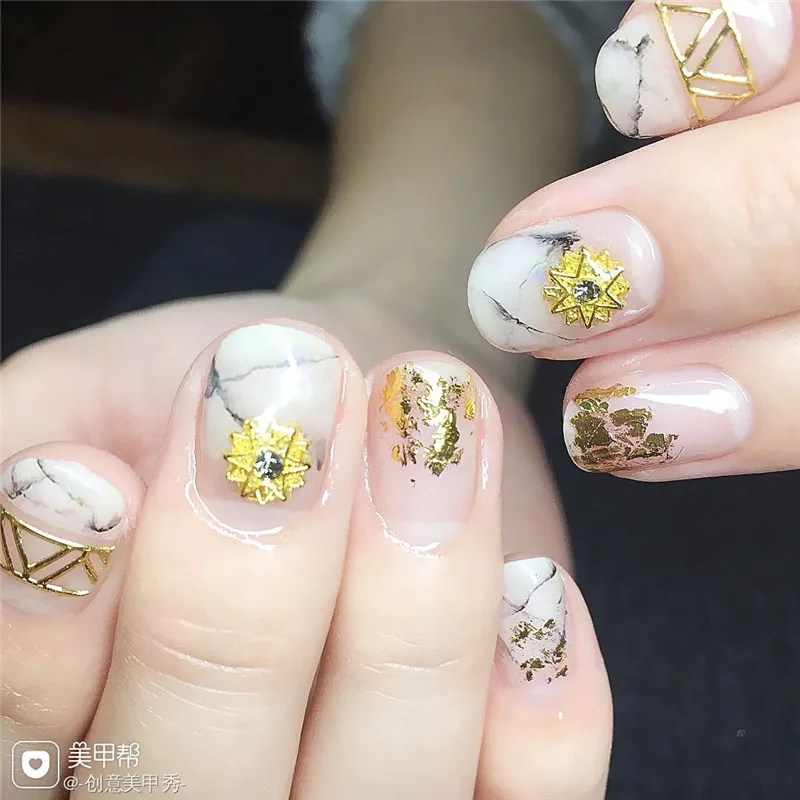 

10 pcs/bag Golden AB Cor Gem Rhinestone Art Glitter Nail Alloy Jewelry Acessorios 3D Nail Art Decoration Jois DIY Tools NO.29