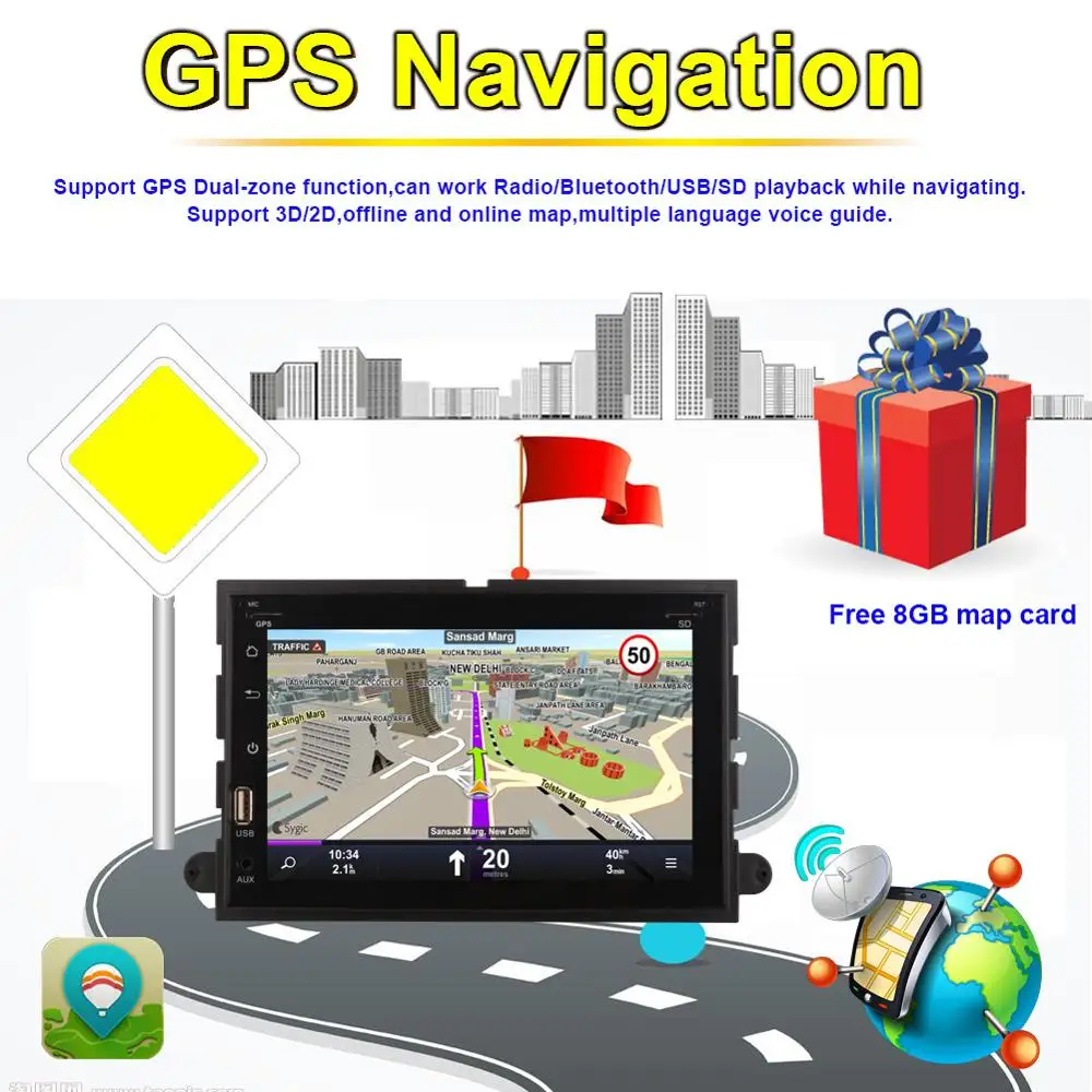 Android 8 0 Full Touch 7 ''LCD Автомобильный DVD GPS навигация для Ford Fusion/Explorer/F150/Edge/Expedition 2006 2009