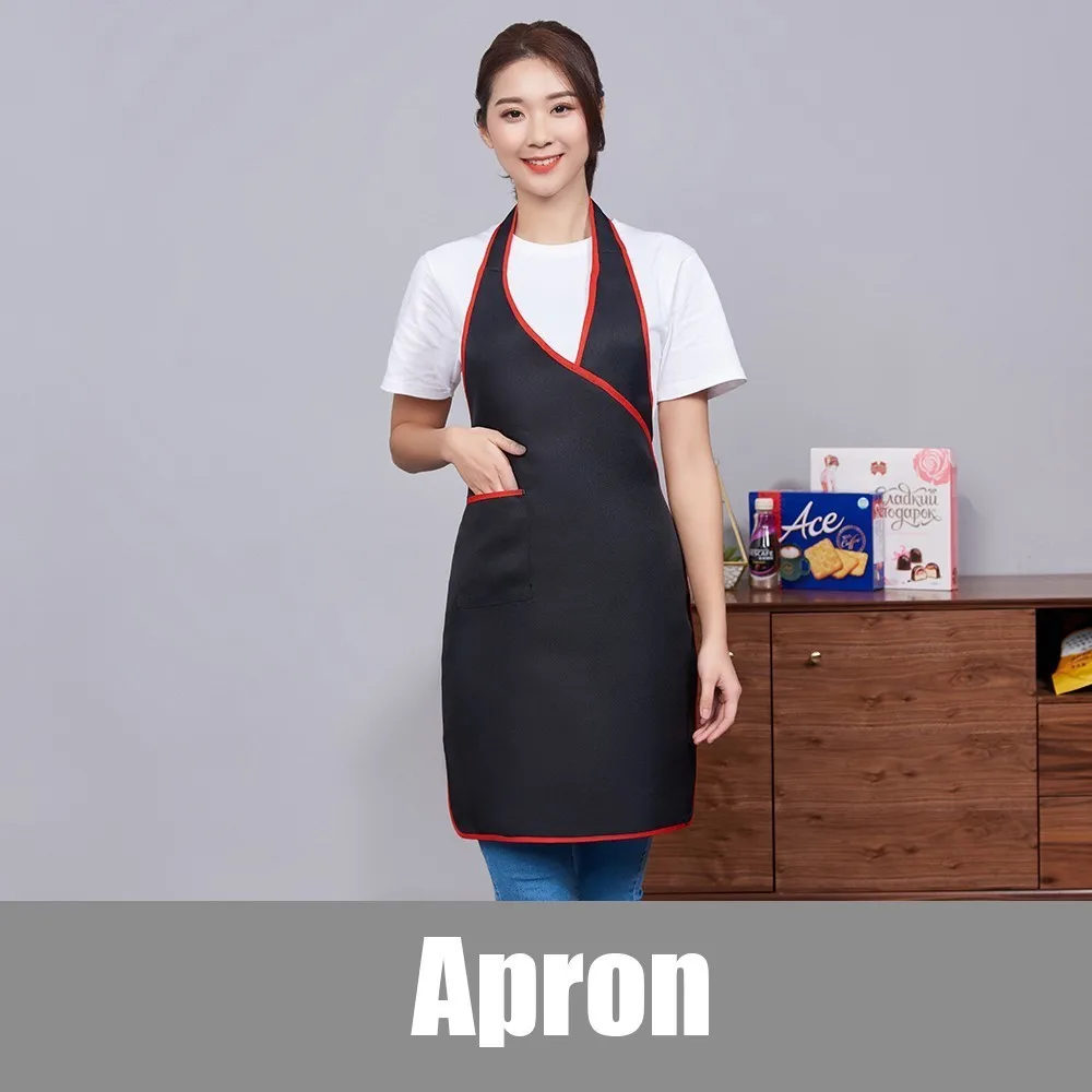 Black Apron Повесить за шею фартуки лоскутное линии шеф-повар Кухня Напечатать имя ресторане официант кафе барбекю парикмахер одежда для парикмахера - Цвет: Black Apron