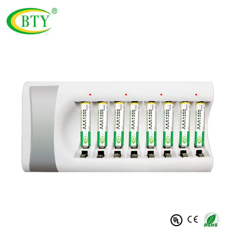 BTY зарядное устройство 8 слотов Интеллектуальный USB вход для AA/AAA NiCd NiMh