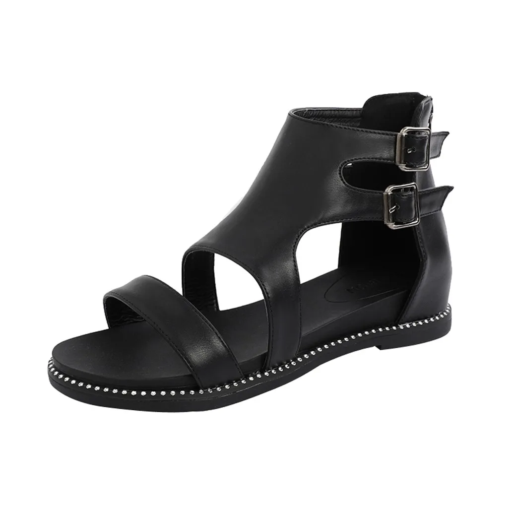 SAGACE женские сандалии на плоской подошве с открытым носком в римском стиле летние