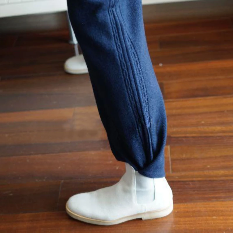 

JECH Soft Cashmere Wool Knitted Pants Plush Ball Female Pure Comfortable Knitted Wide Leg Pants Casual Loose Long Pants Women