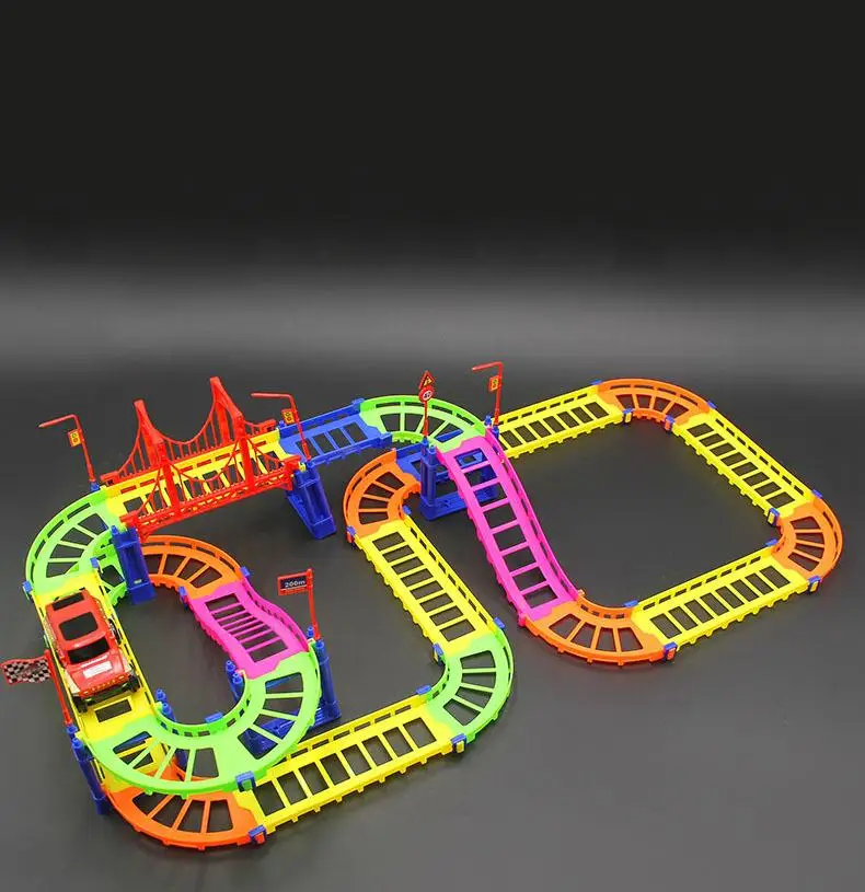 Electric Racing rail car for kids baby Railway Track Road Transportation Building Slot Sets with color box | Игрушки и хобби