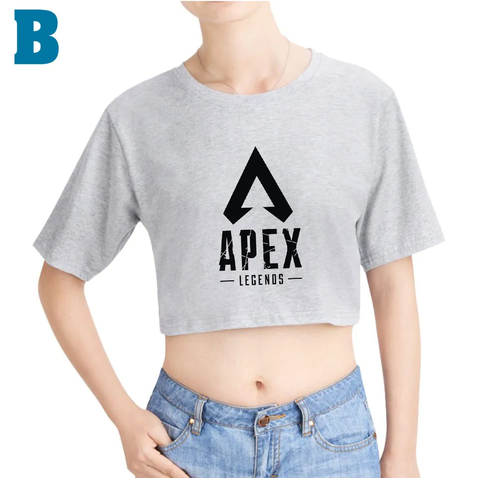 2019 Apex Legends Regular Fit Girls Crewneck Printed Short Sleeves Pollover Women O-Neck Cute Cropped Tees Sexy Summer Tshirts | Женская