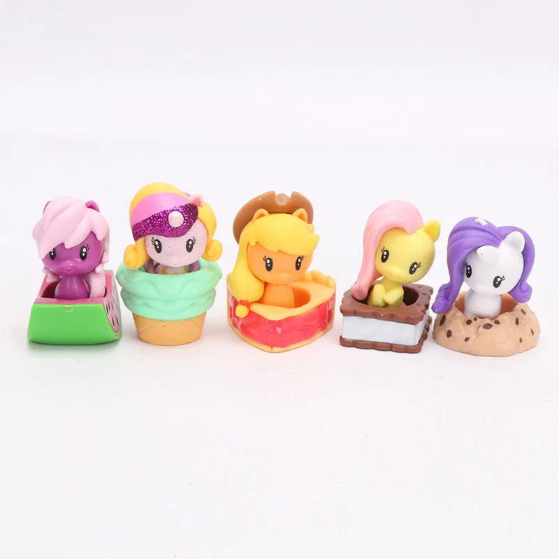 24 шт./компл. игрушки My Little Pony кафе Cuties мини пони куклы дружба-это чудо всех цветов радуги; платье с Сумеречной искоркой фигурки