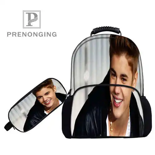 17 дюймовые рюкзаки justin-bieber сумки для ручек с 3D принтом школьные женские и мужские
