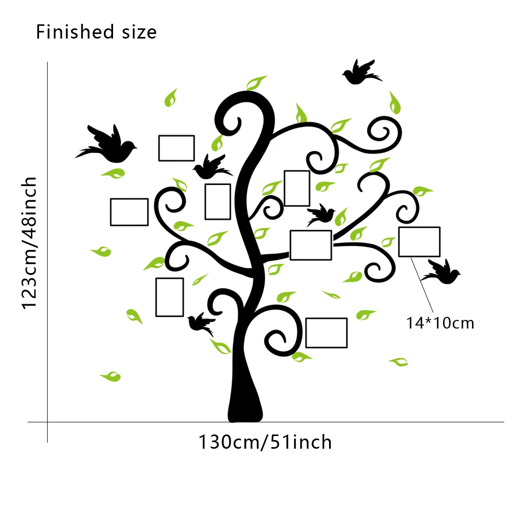 Creative Tree Photo Frame Bedroom Living Room Door Furniture Removable DIY Wall Stickers Self-adhesive Decal Decor Mural dc18 | Дом и сад