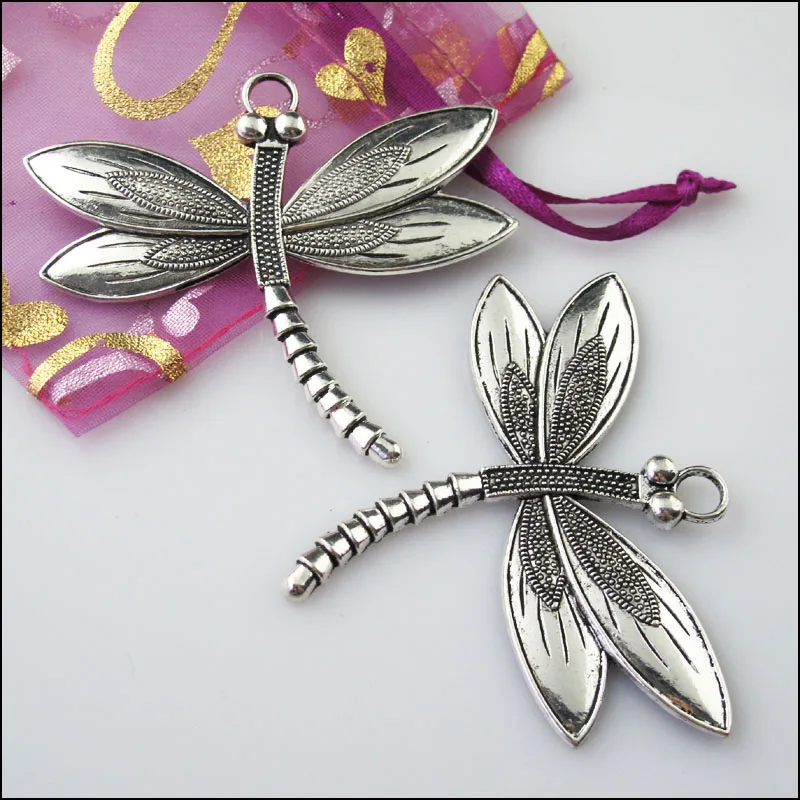 Новые 3 шт. Тибетский Серебристый Цвет Летающая Стрекоза животных Подвески