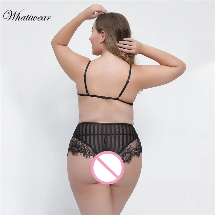 

Sexy Lace Strap Women Underwear Set Transparent Seamless Embroidery Plus Size Sexy lingerie Bra Set Women's Bra and Panty Sets