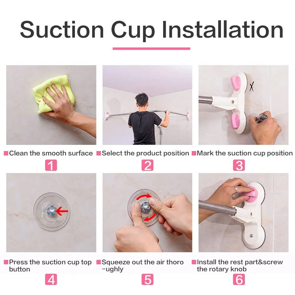 L образный стержень для душевой занавески присоски угловая направляющая в ванную