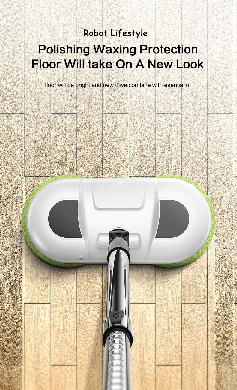 F528A Handheld Corless Electric Floor Mop Water Spay Mop Wiper Washer Floor Waxer LED Light