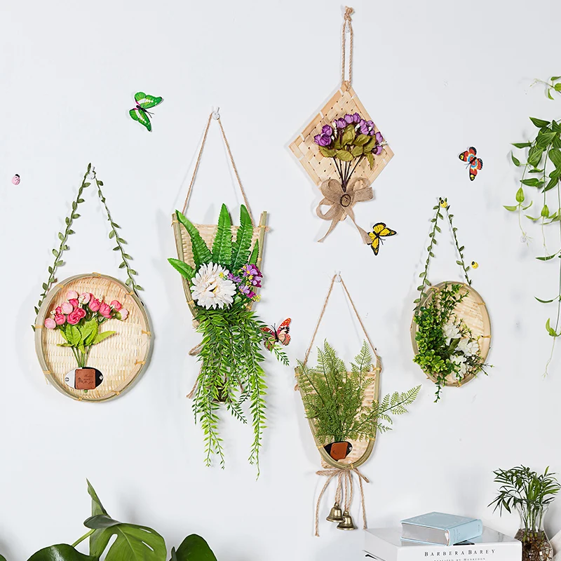 Artificial flower Wall decoration rural Bamboo Plant pendant mount Creative Home wall decorations room | Дом и сад